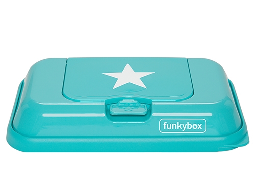 Funky Box Turquoise Star Travel Wet Wipes Holder