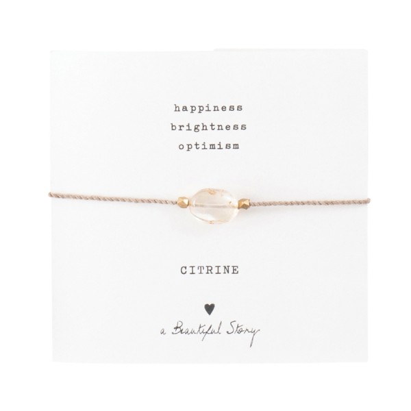 A Beautiful Story Citrine & Gold Gemstone Card Bracelet