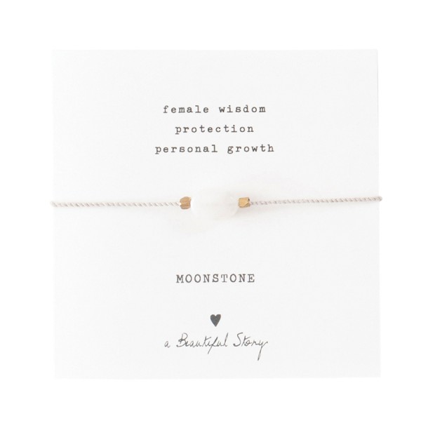 A Beautiful Story Moonstone & Gold Gemstone Card Bracelet 