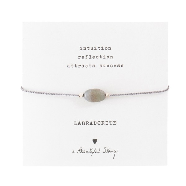 A Beautiful Story Labradorite & Silver Gemstone Card Bracelet 