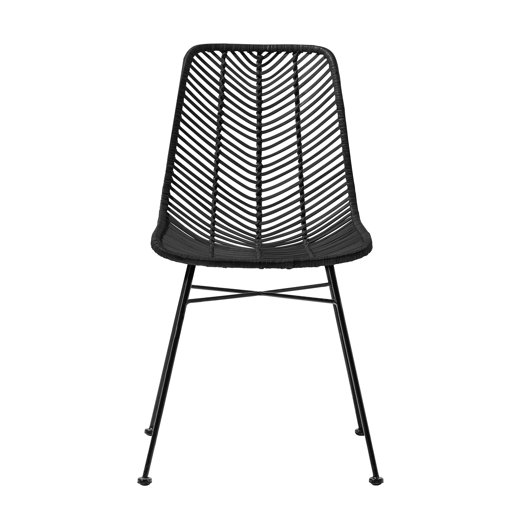 Bloomingville  86 x 42cm Black Rattan and Metal Structure Chair