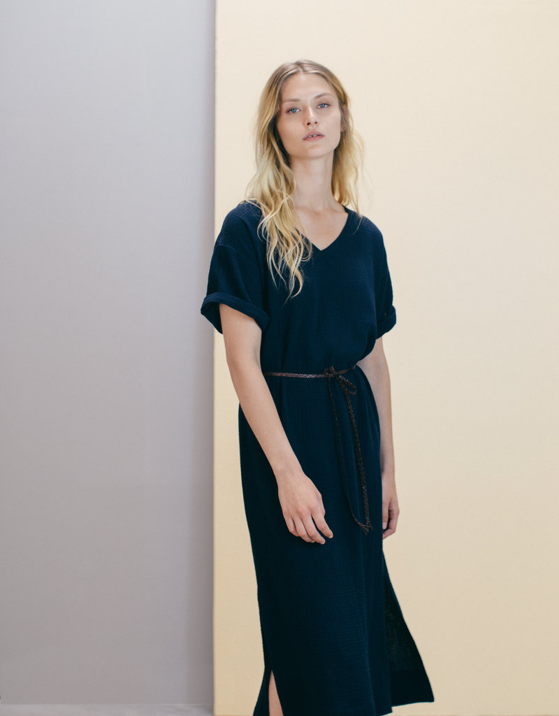 Pluto on the moon Dark Blue Esmee Long Dress