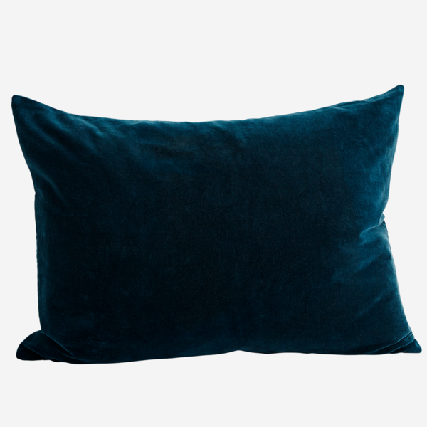 Madam Stoltz Large Velvet Cushion Cover Petrol