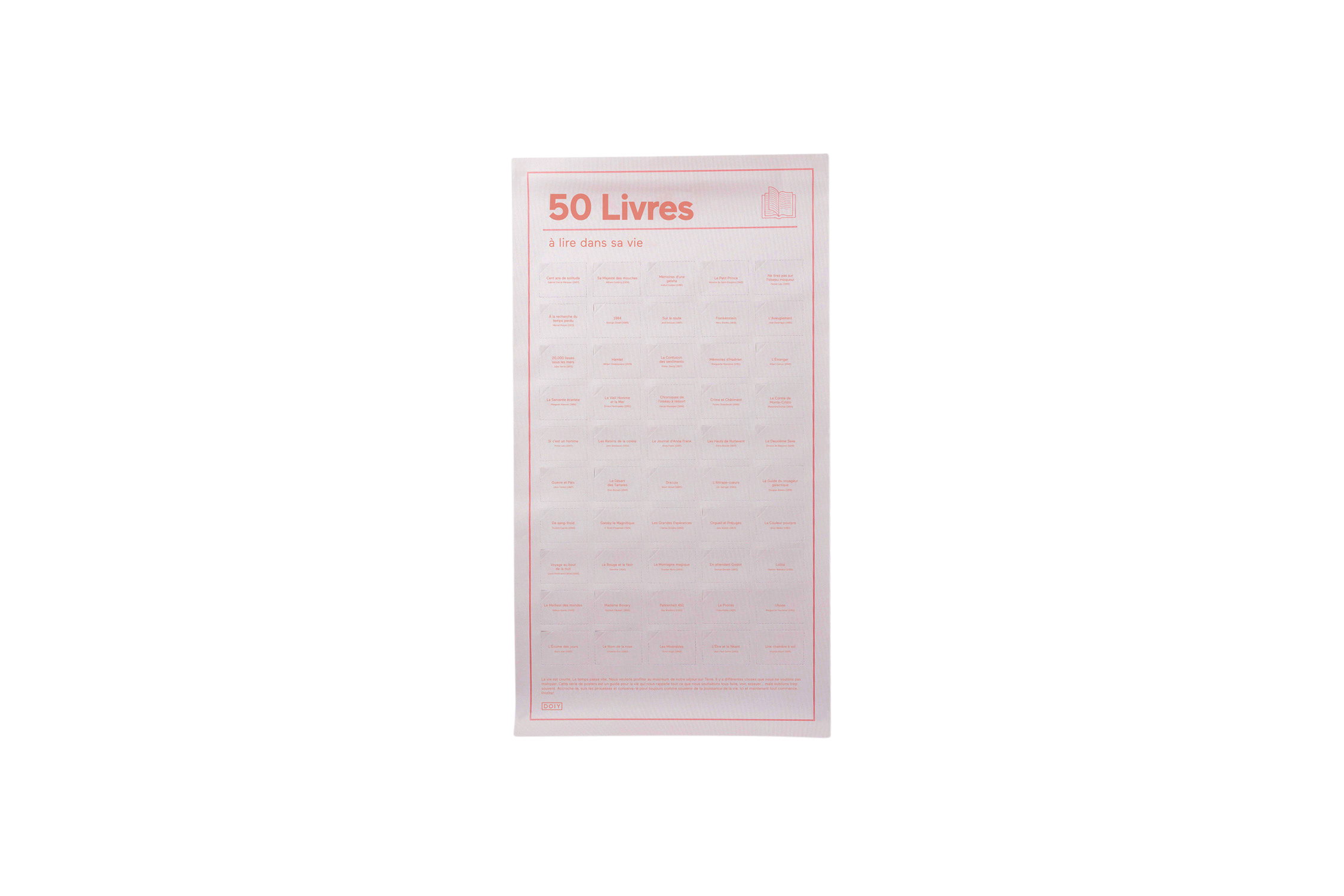 DOIY Design Poster 50 livres à lire dans sa vie