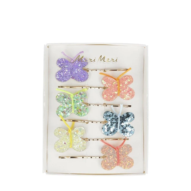 Meri Meri Set of 6 Glitter Butterfly Hair Clip