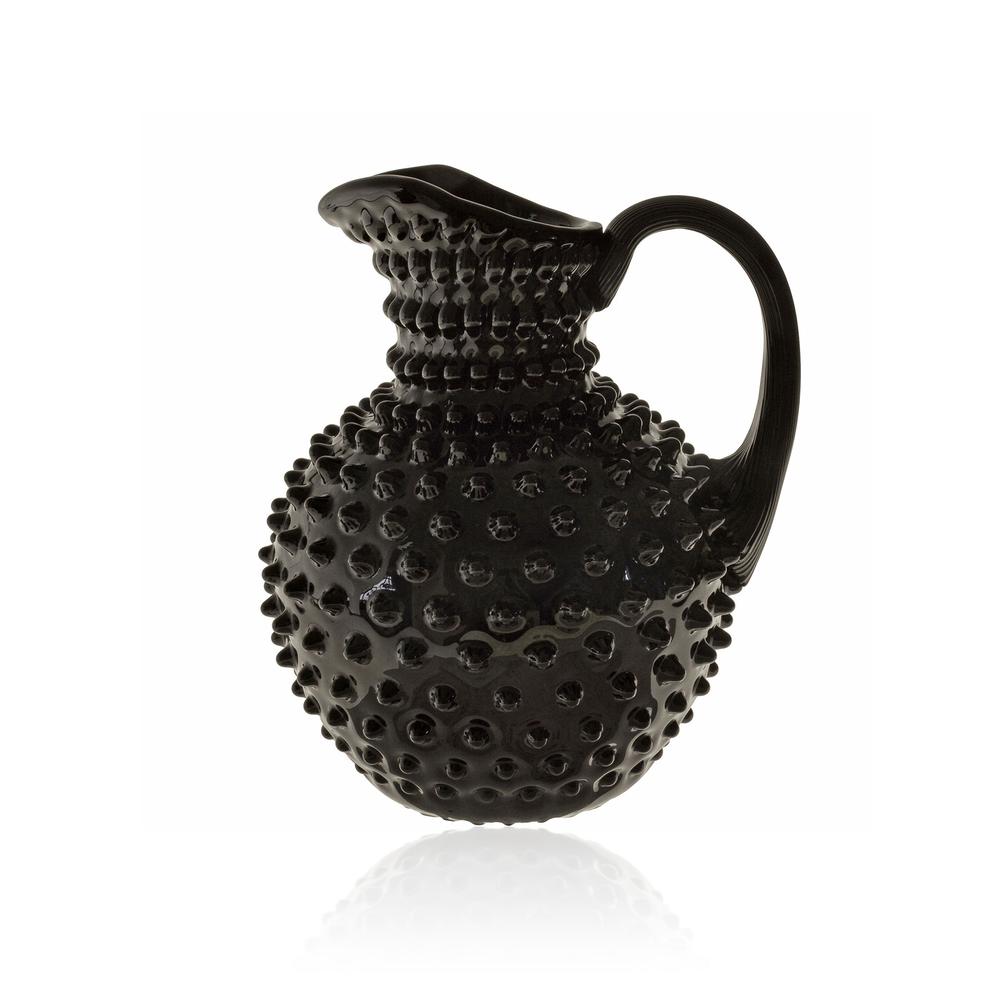 Or & Wonder Collection Black Hobnail Pitcher