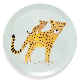 Petit Monkey Blue Melamine Leopard Printed Plate