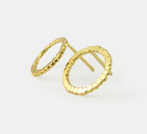 Studio MHL Golden Earrings Hammered Nuggets