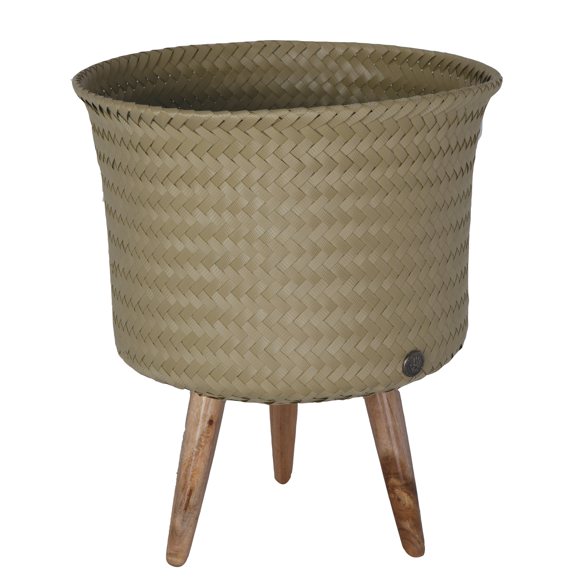 Handed By  Recycled Plastic UP Mid Basket / Plant Pot - Olive Green 