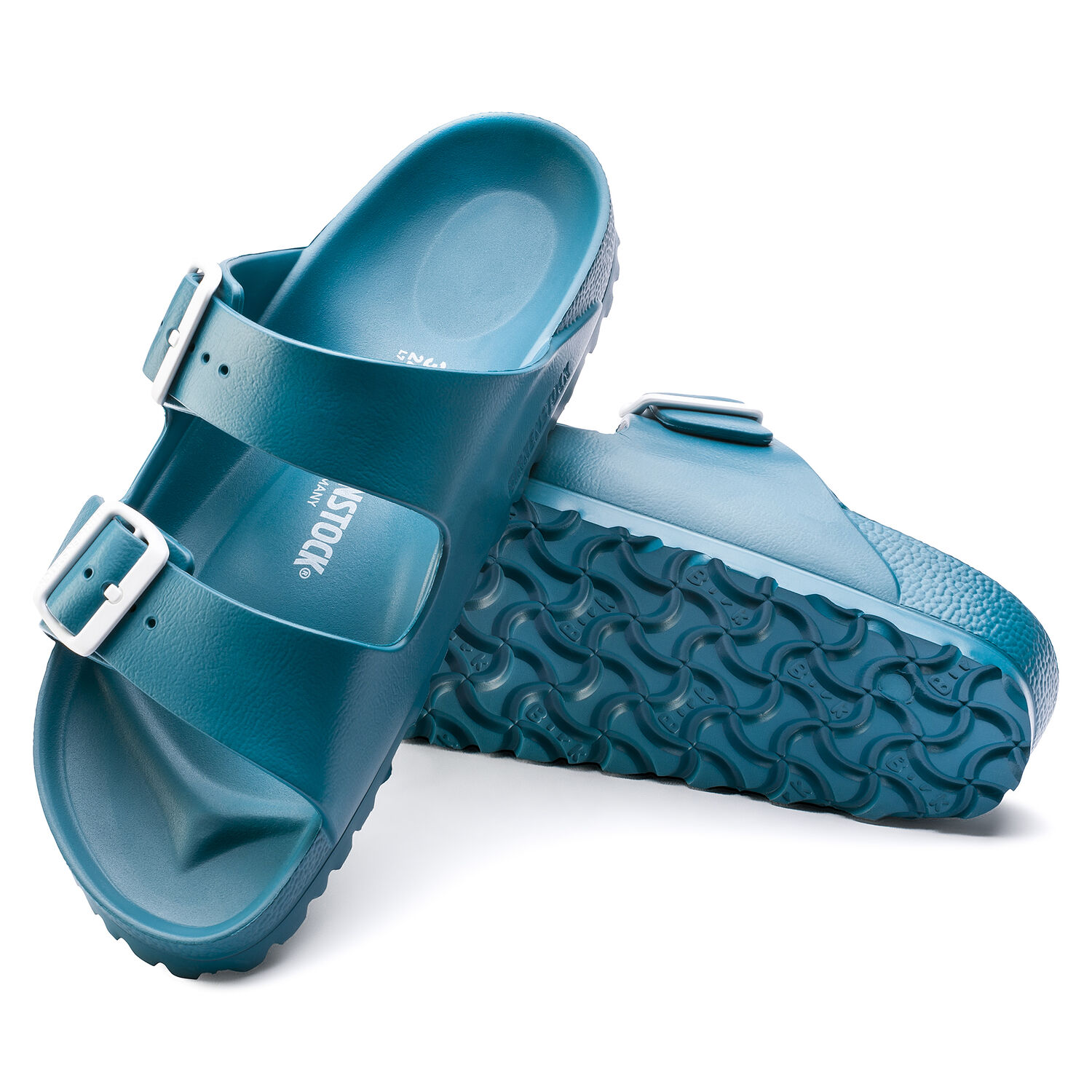 turquoise birkenstocks