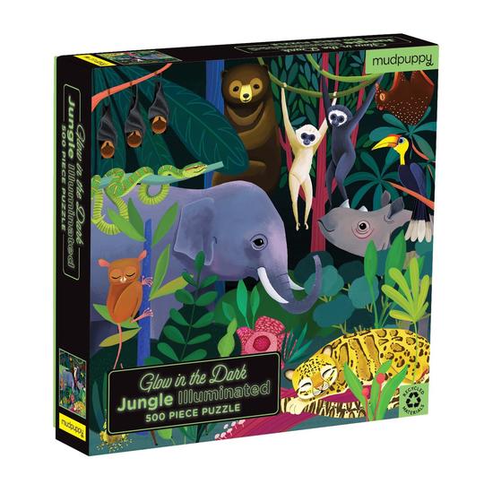 Mudpuppy 500 Pcs Glow in Dark Puzzle - Jungle Illuminated