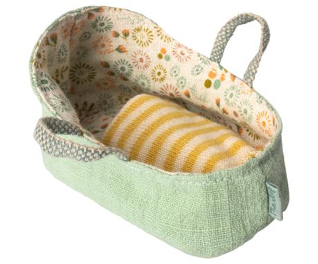 Maileg Carrycot with Mint Handles