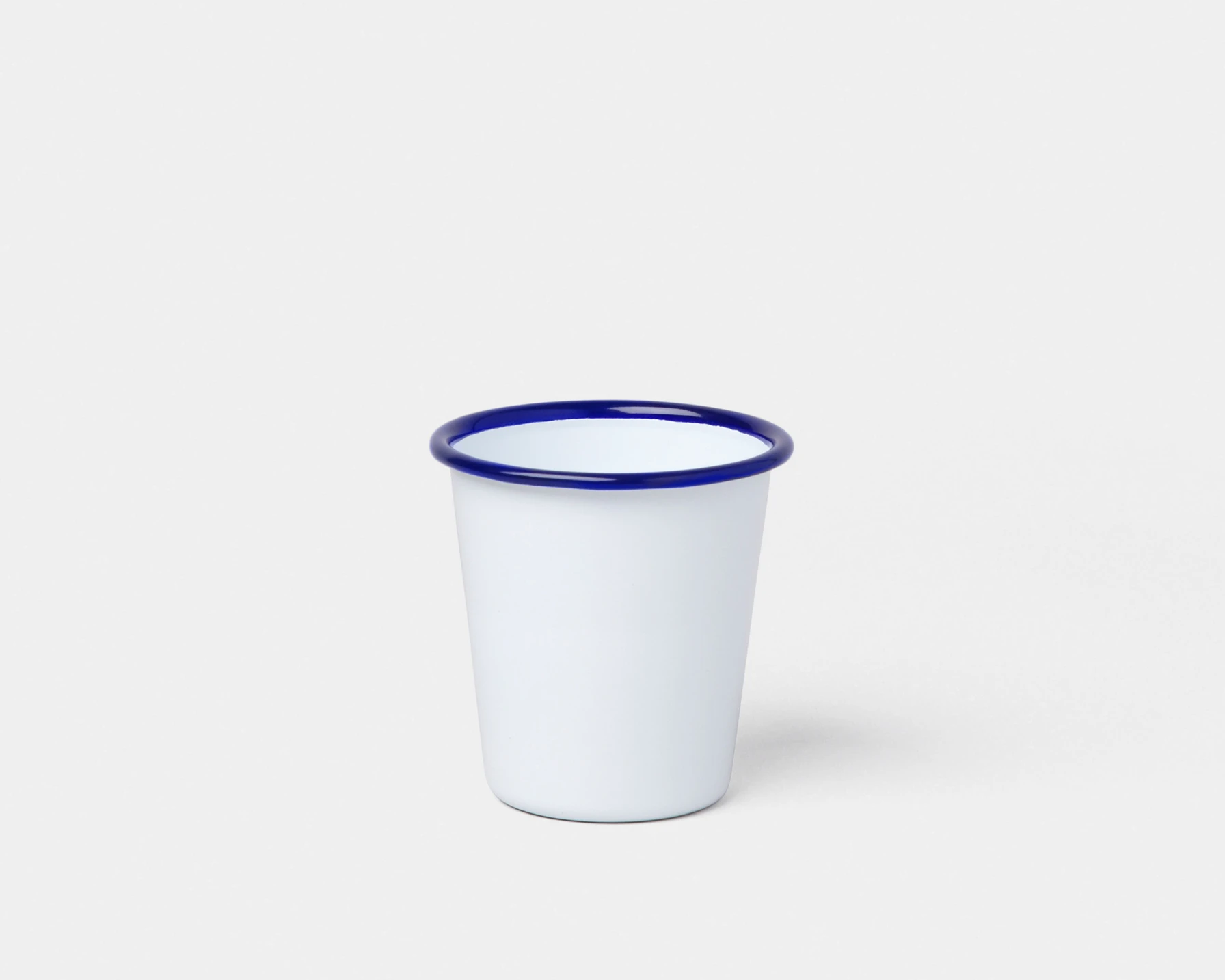 Falcon Enamelware White Glass with Blue Rim