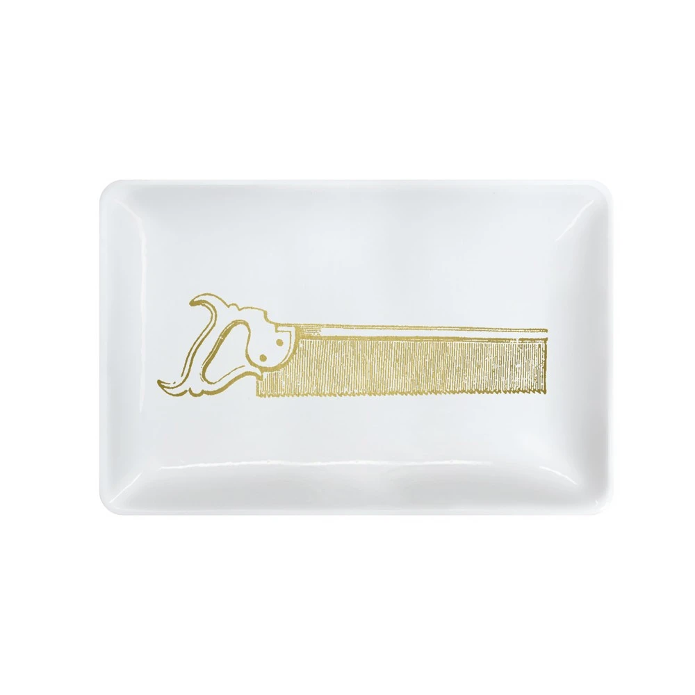 Magpie White Saw Print Trinket Tray