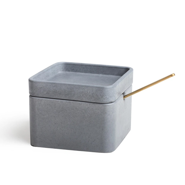 Thomas Poganitsch Design Concrete Sugar Bowl with Spoon Grey