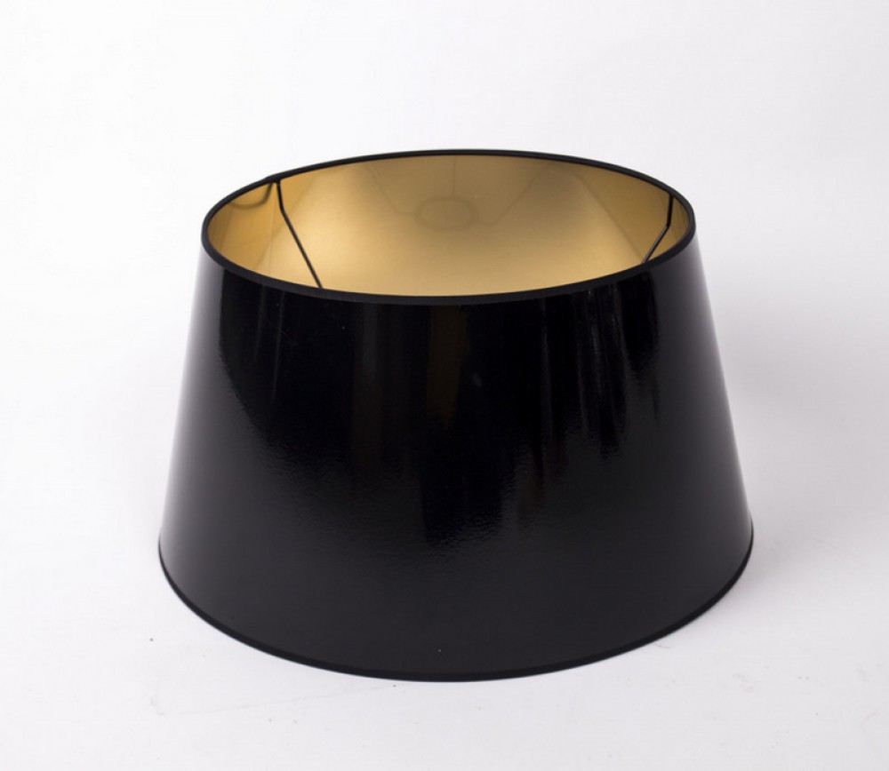 light&living Black/Gold Drum Shaped Glossy Lampshade