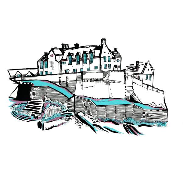 Susie Wright Edinburgh Castle Screen Print 