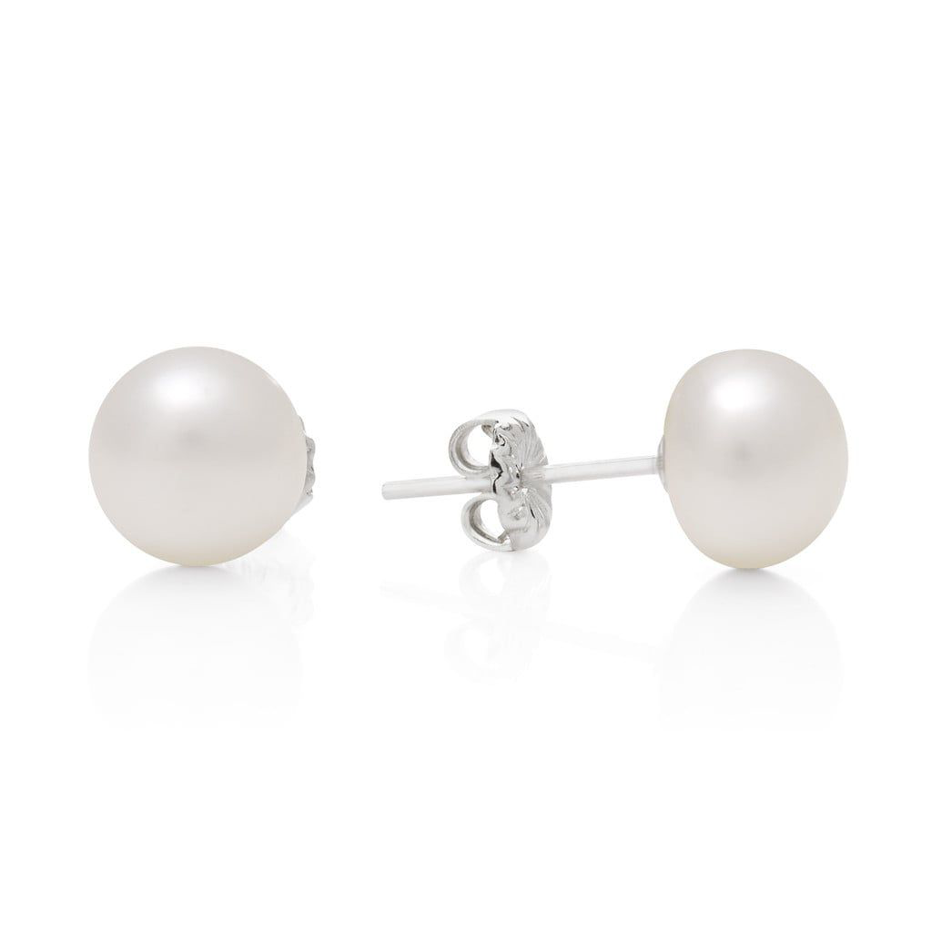 Claudia Bradby Button Pearl Stud Earrings