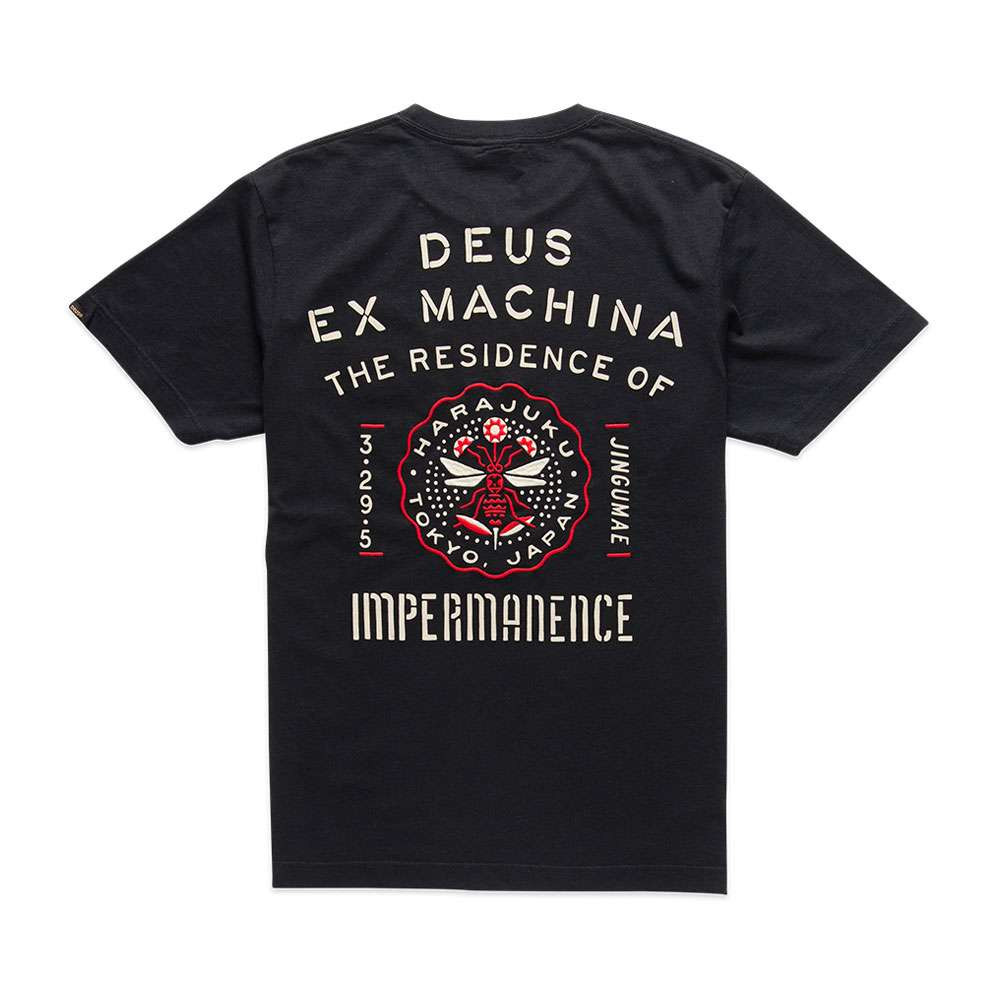 Deus Ex Machina Tokyo Embroidered Address Tee - Black 