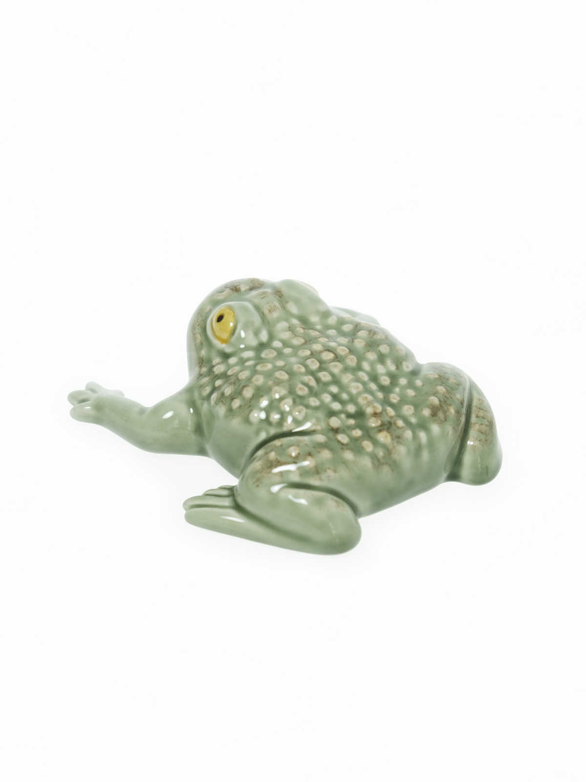 Bordallo Pinheiro Handpainted Ceramic Grey Green Large Toad