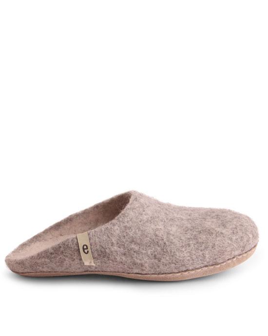 egos Natural Grey Wool Slippers