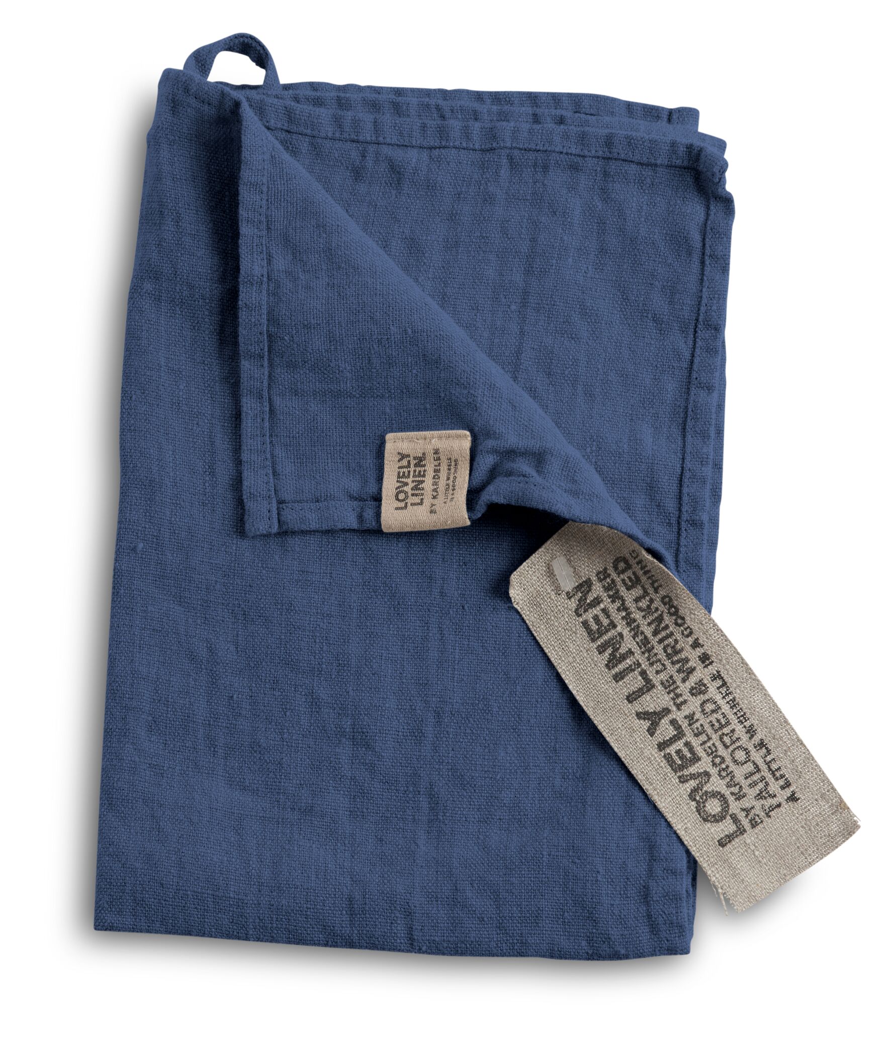 Lovely Linen 100% European Linen Guest Towel in Denim Blue