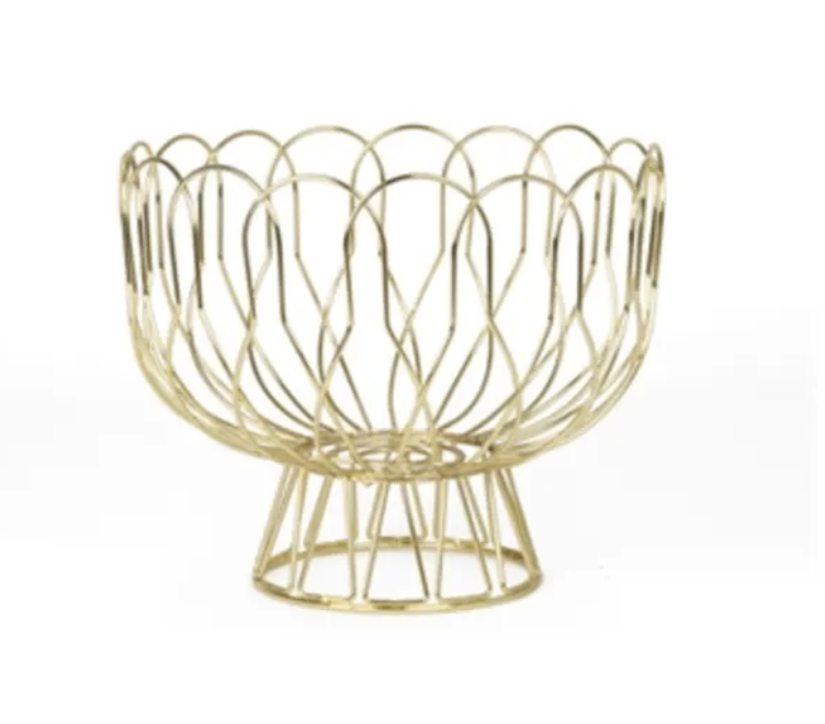 Present Time Gold Wired Fruit Bowl
