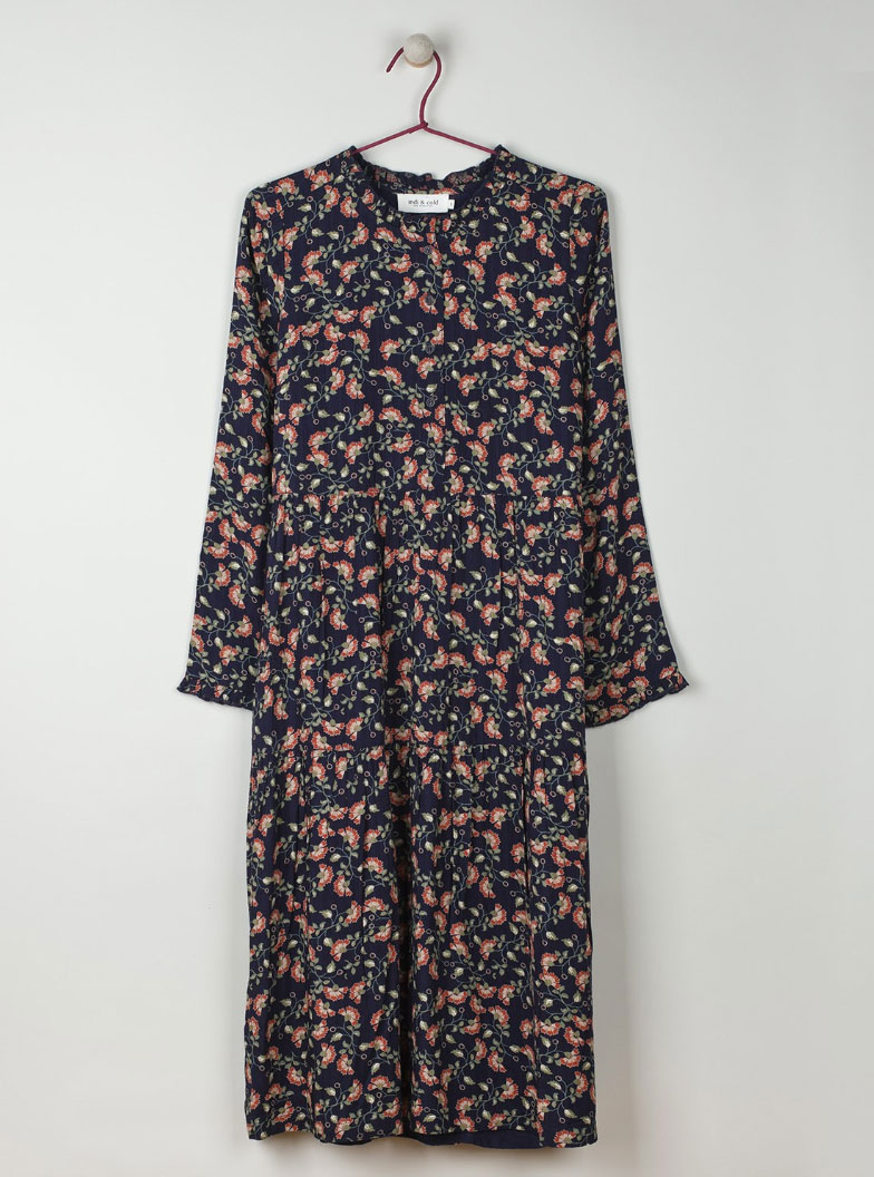 Indi & Cold Navy Oriental Flower Print Dress