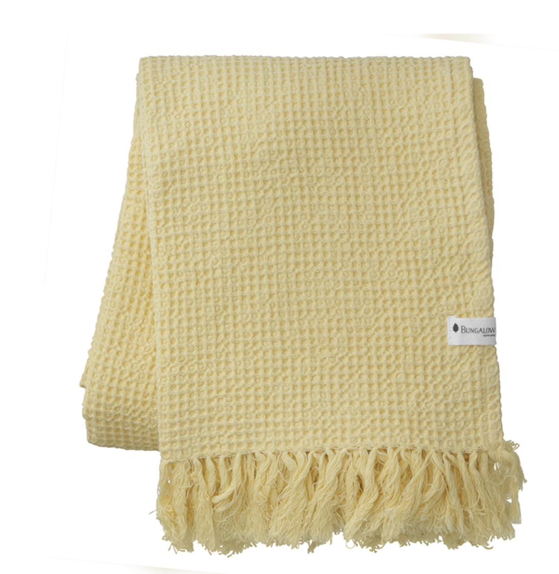 Bungalow DK Large Lemon Waffly Cotton Towel 170 x 100 cm