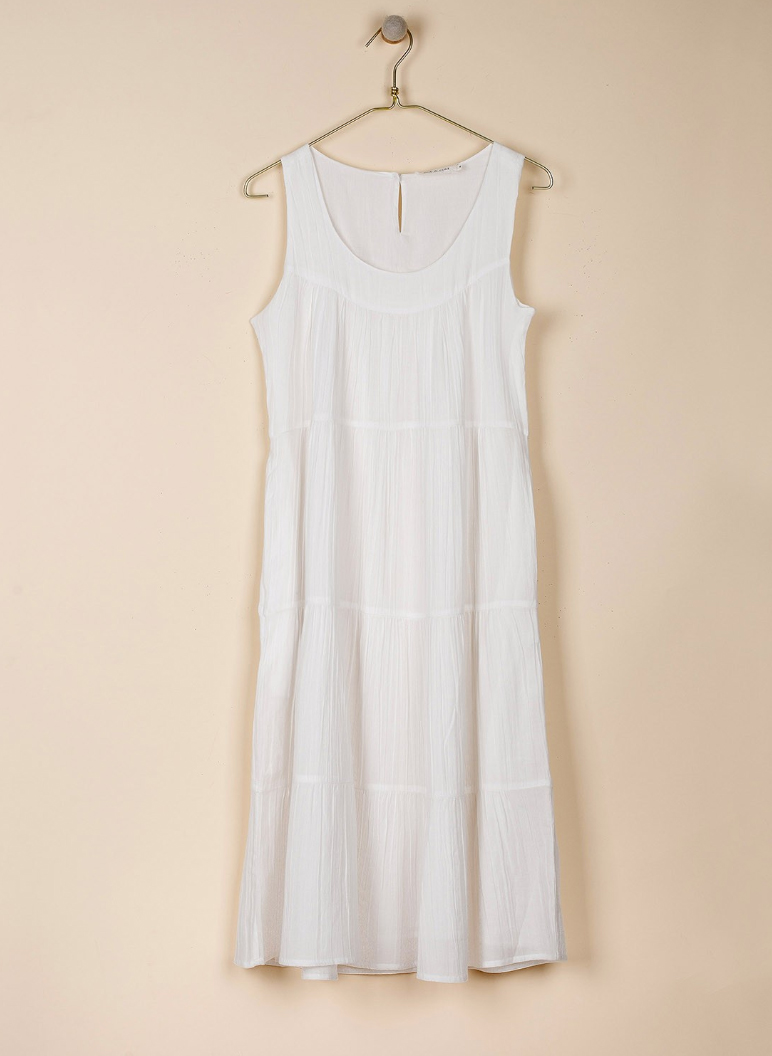 Trouva: White Tiered Dress