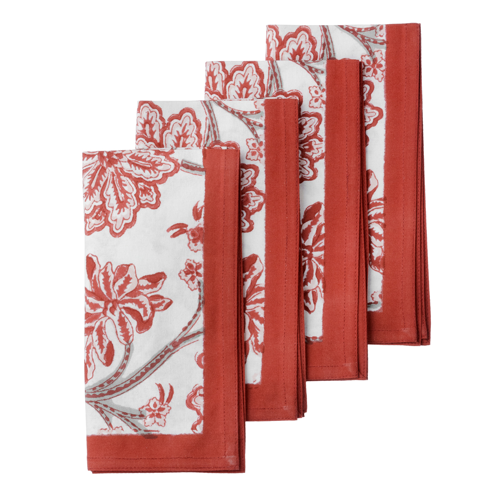 Bungalow DK Red Cotton Chaaya Napkins