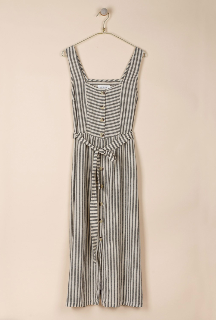 Indi & Cold Striped Dungaree Style Dress