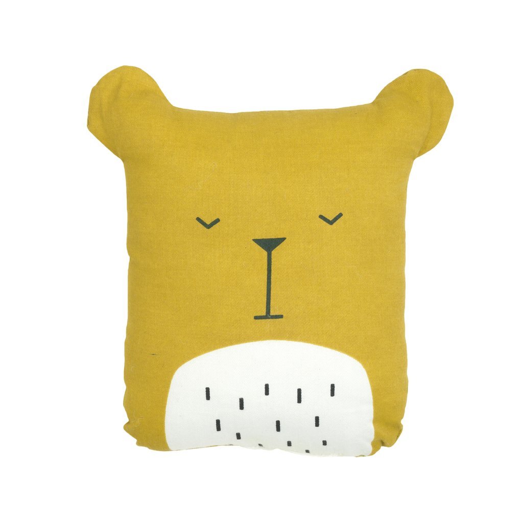 FABELAB Children's Animal Cushion Honey Yellow Bear