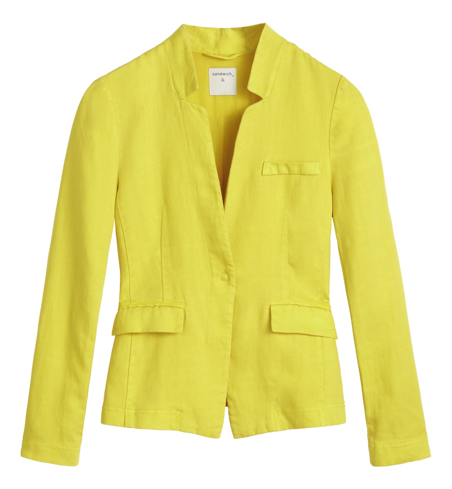 Sandwich Clothing Yellow Linen Long Sleeves Jacket