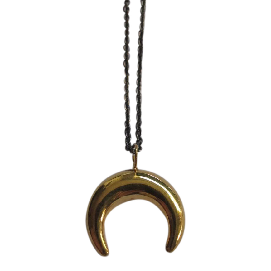 CollardManson Gold 925 Silver Crescent Moon Necklace 