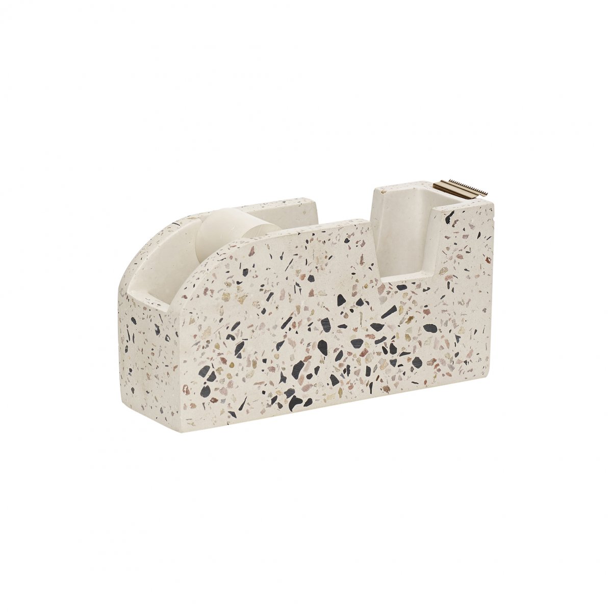 Hubsch Tape Dispenser Terrazzo White