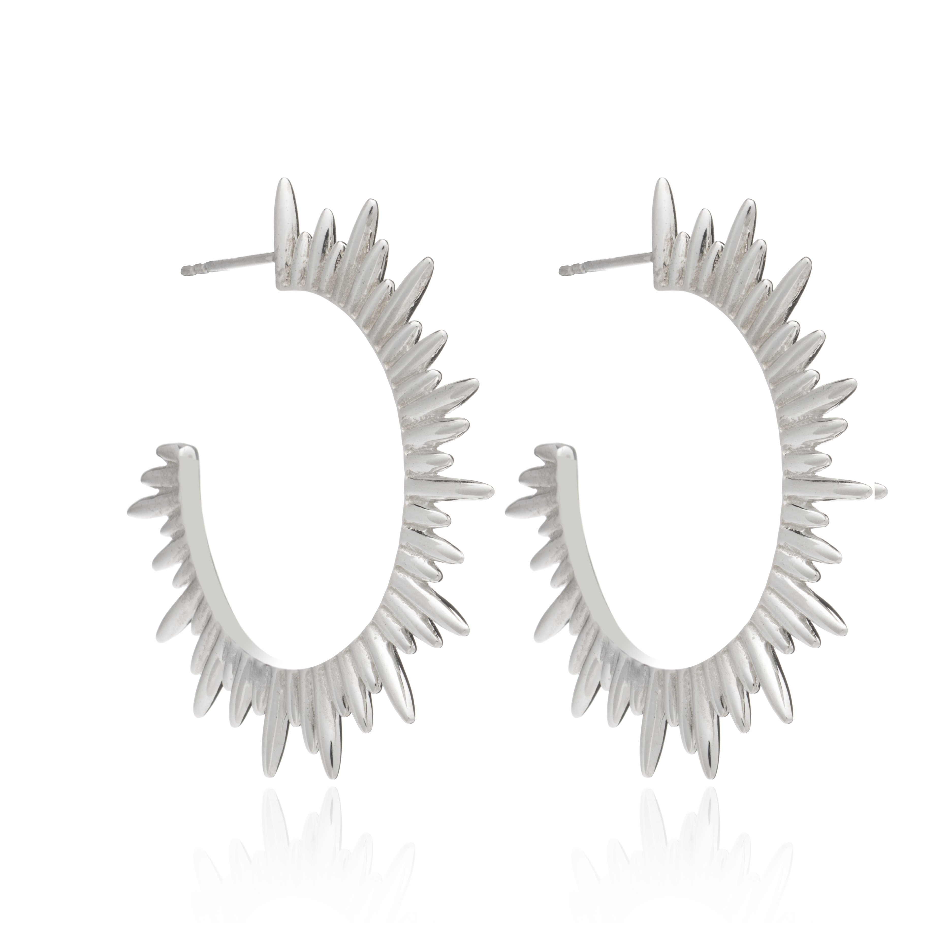 Rachel Jackson Silver Electric Goddess Hoop Earrings