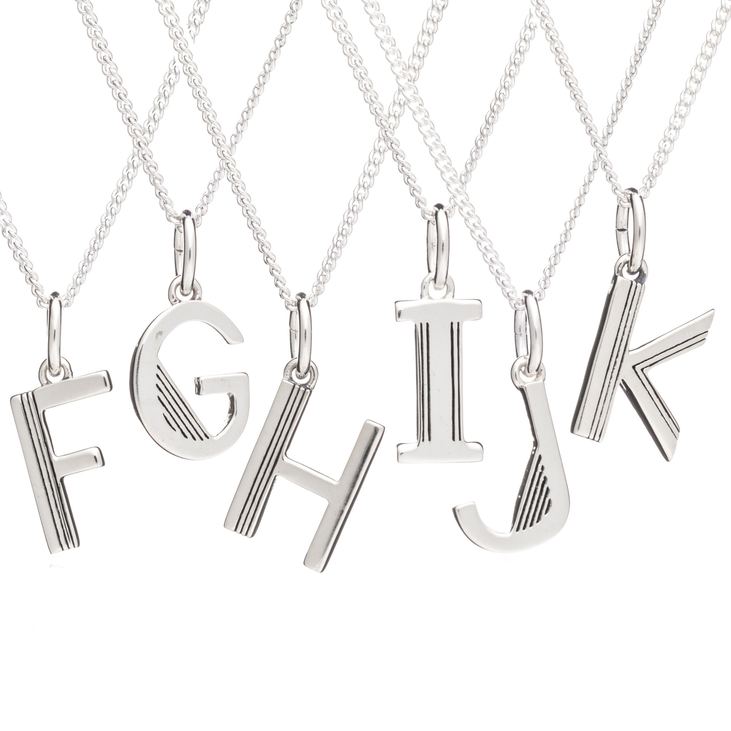 Rachel Jackson London  Silver Letter K Initial Necklace