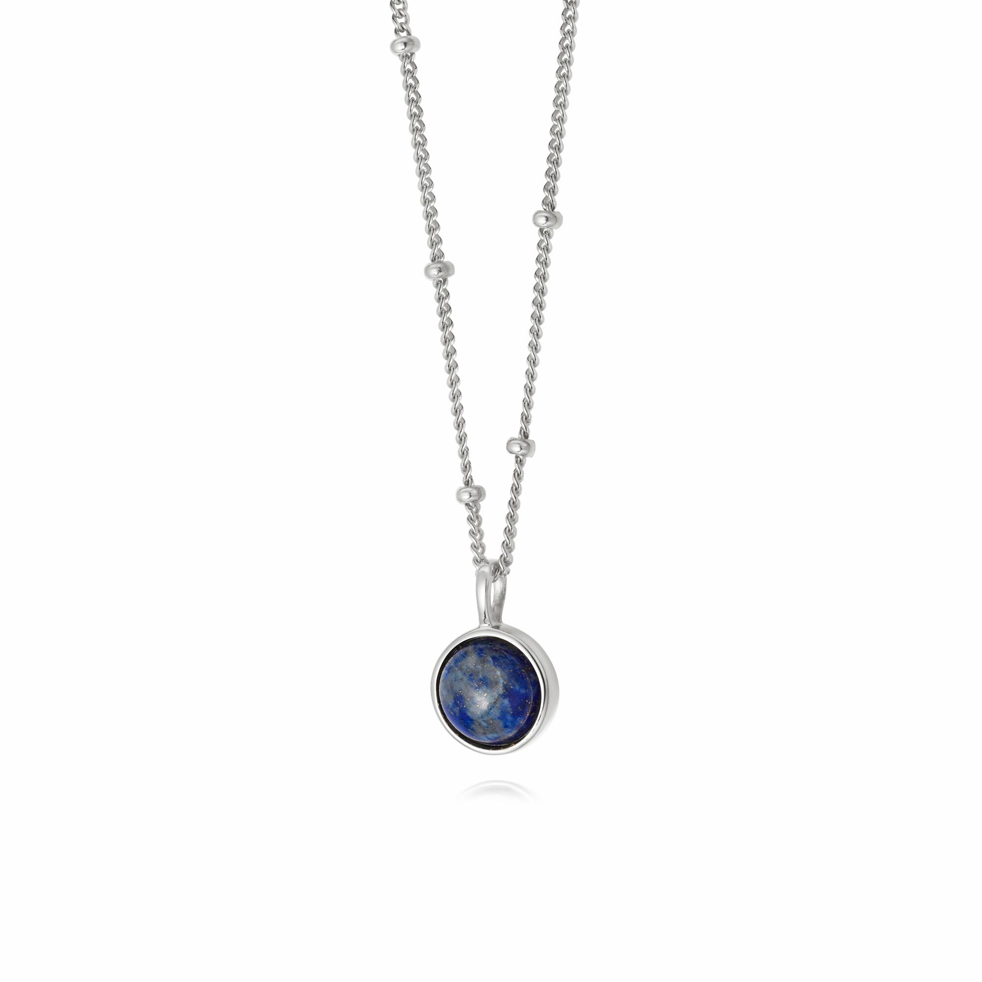 Daisy London Silver Lapis Healing Stone Necklace