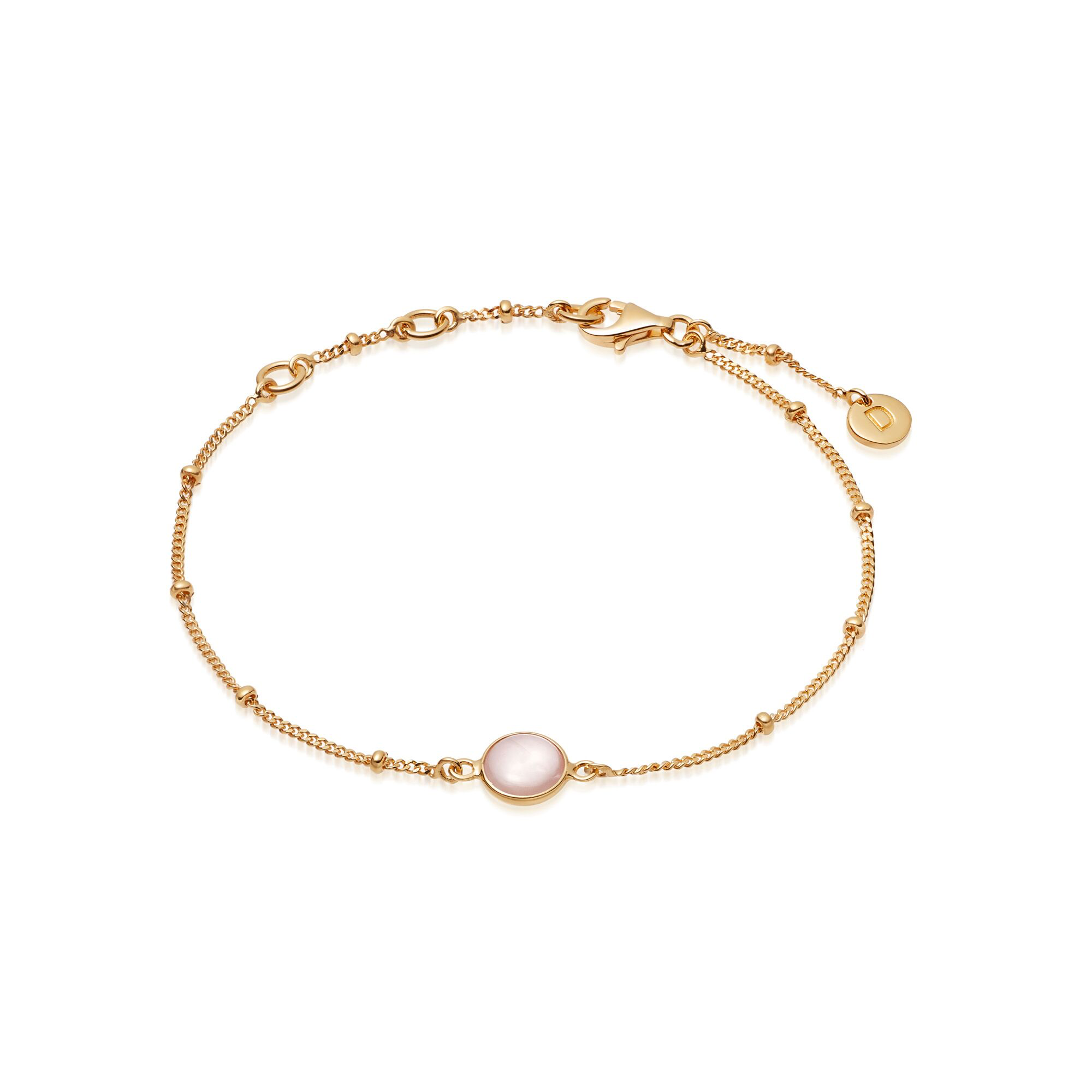 Daisy London Gold Rose Quartz Healing Stone Bracelet