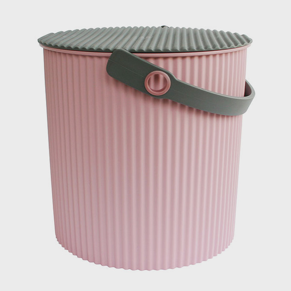 Hachiman Medium Rose-Grey Lidded Storage Bucket