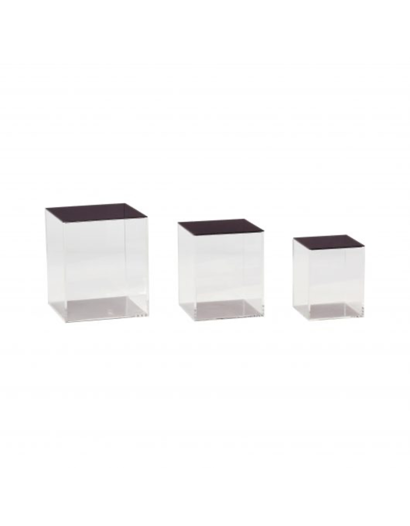 Hubsch Set of 3 Black Acrylic Transparant Box