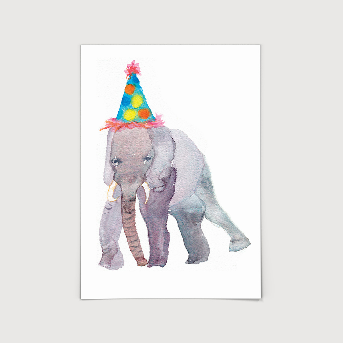 Rosie Webb  Party Elephant A4 Art Print