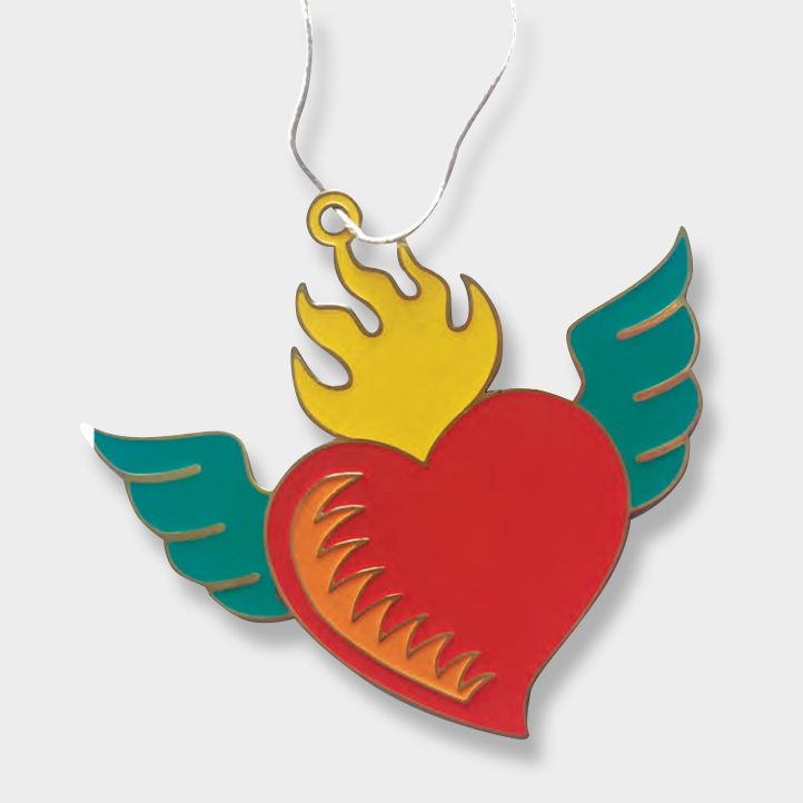 Mamaplata Formentera Corazon Alas Winged Heart Pendant Made of Brass