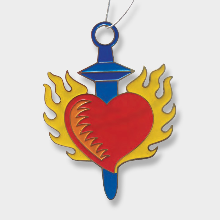 Mamaplata Formentera Corazon Espada Heart Pendant Made of Brass