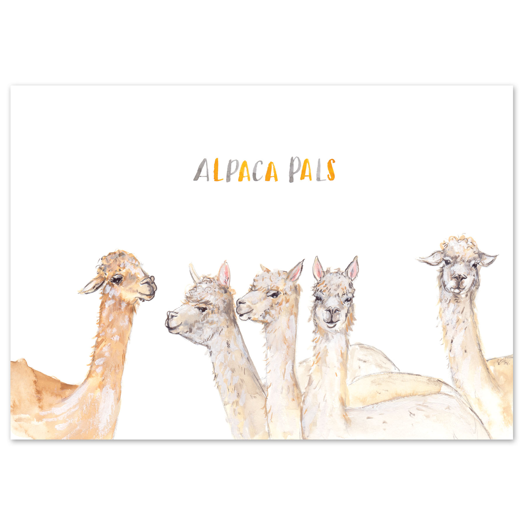 Fiona Purves A5 Alpaca Pals Art Print