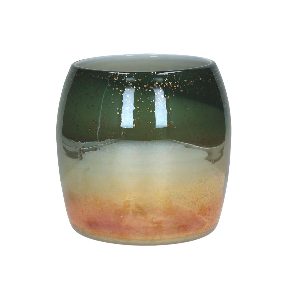 Pomax Green/Gold Glass Vase