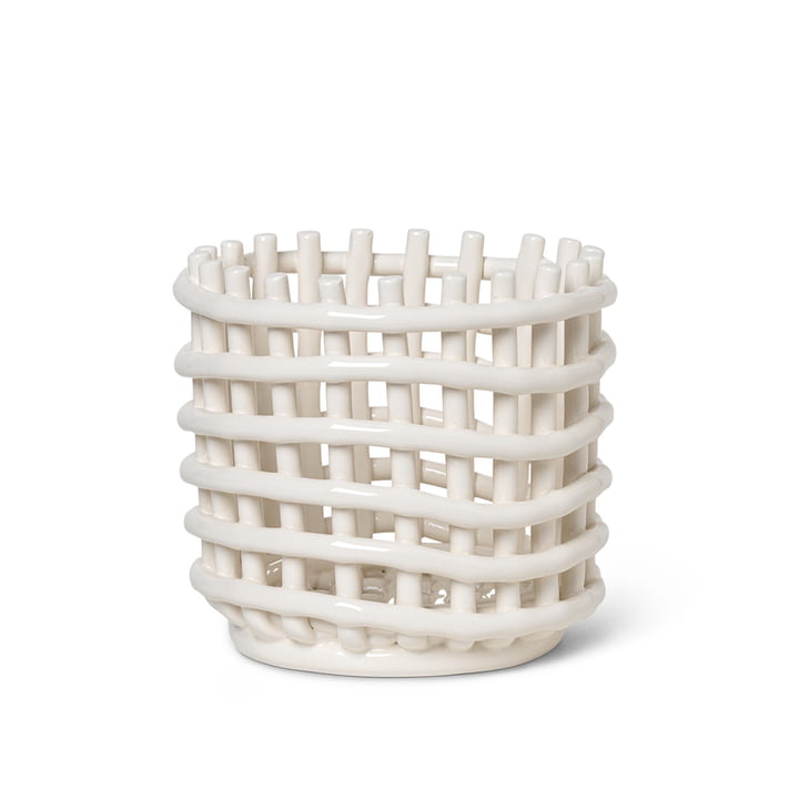 Ferm Living Small Off White Ceramic Basket 