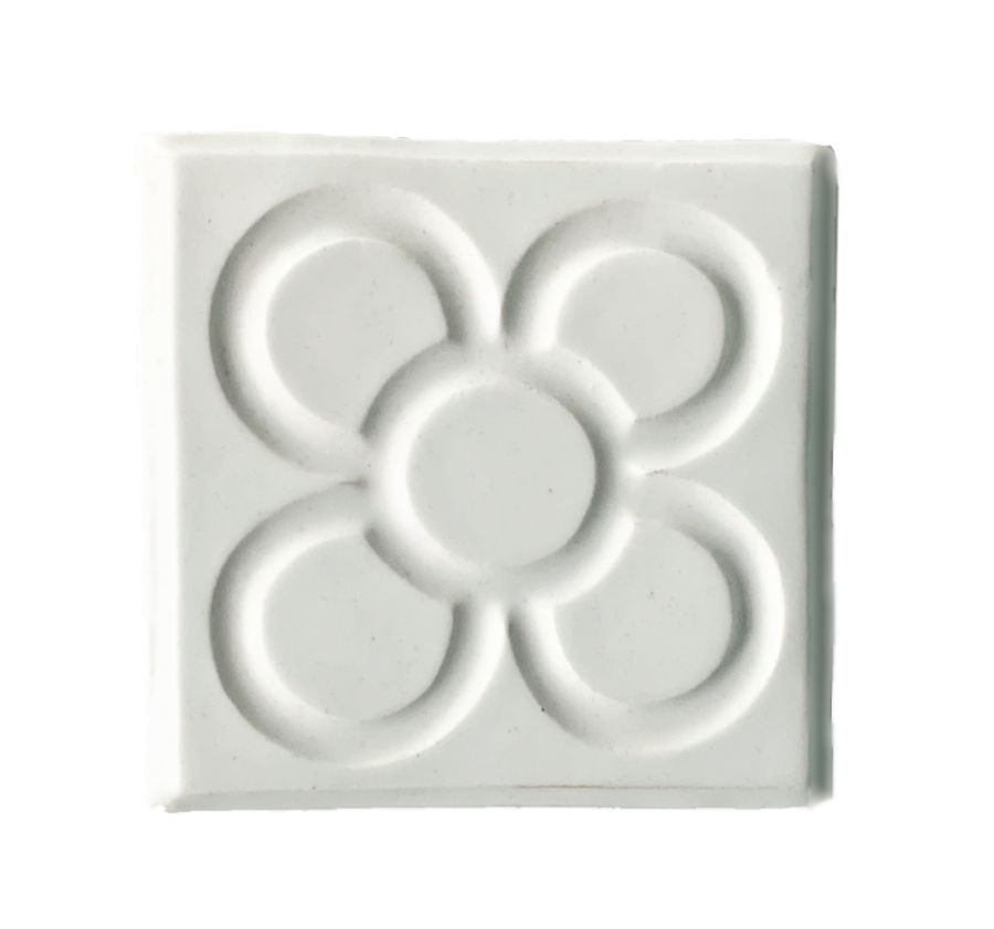 Bornisimo Ceramic Coaster Panot Barcelona Flower White