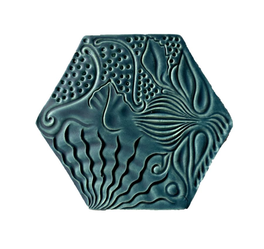 Bornisimo Ceramic Coaster Gaudi Panot Green Blue